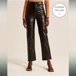 Vegan Leather Ankle Straight ultra high rise pants